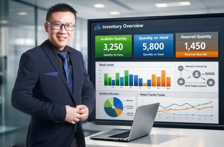 Inventory dashboard with stock data
