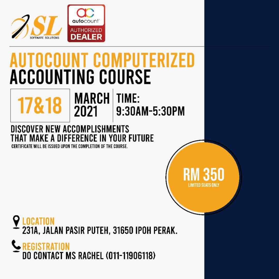 AutoCount Computerized Accounting Course (March 2021)
