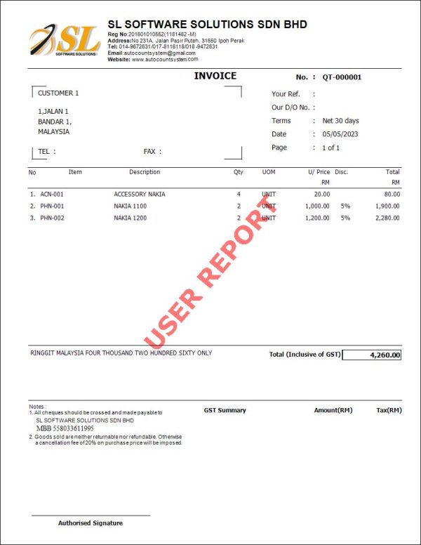 Autocount Quotation Full Autocount Quotation Report | AutoCount Software