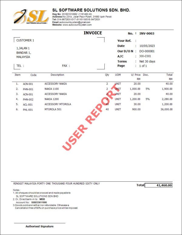 Invoice Accuracy Report Example Autocount Invoice Report | AutoCount Software