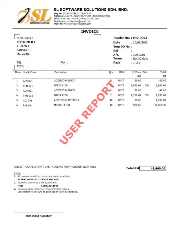 Invoice Report.pdf Autocount Invoice Report | AutoCount Software