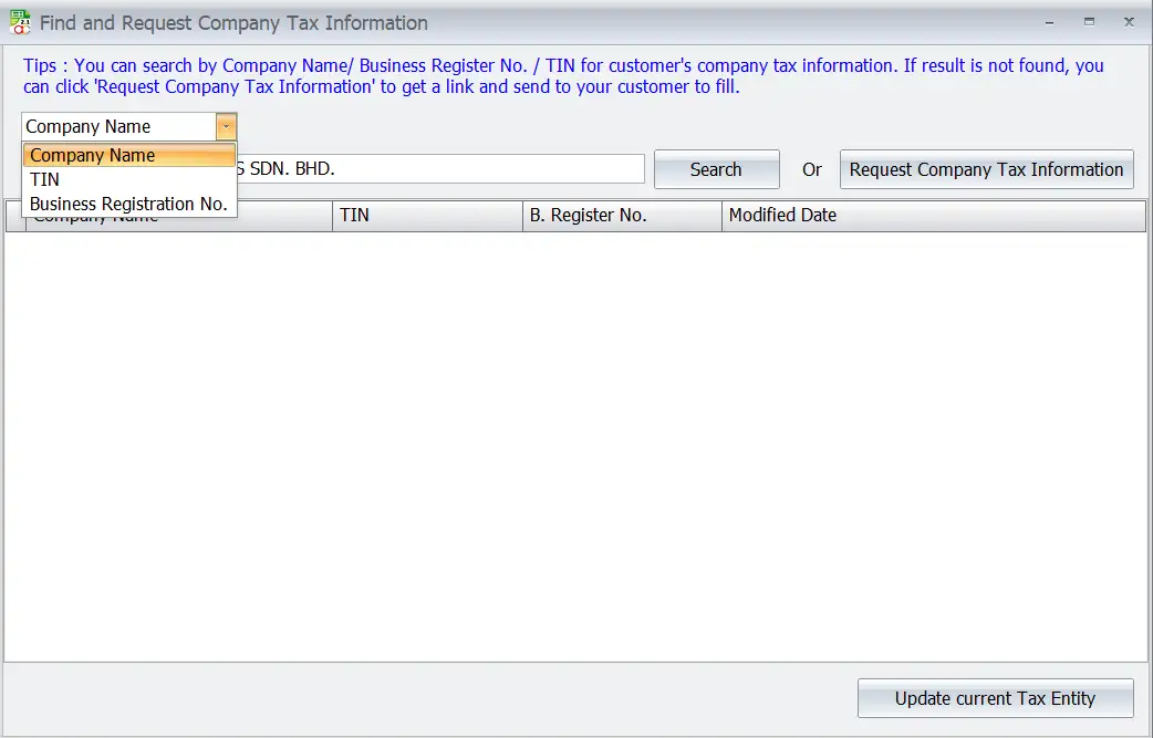 AutoCount E-invoice Guide: Company tax information