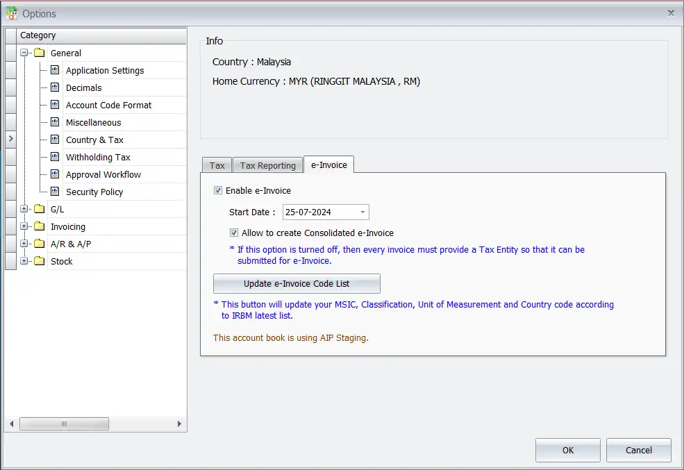 AutoCount E-invoice Guide: Update E-invoice start date
