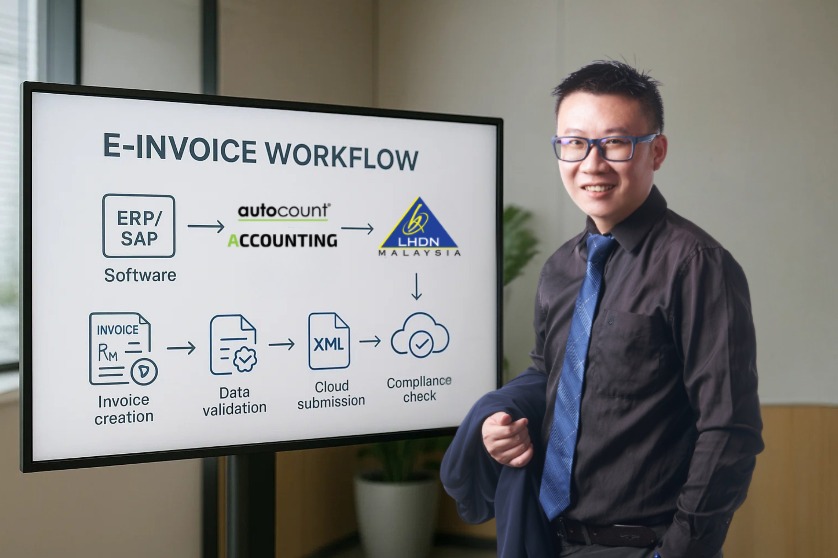 AutoCount e-Invoice workflow integration with ERP and LHDN Malaysia