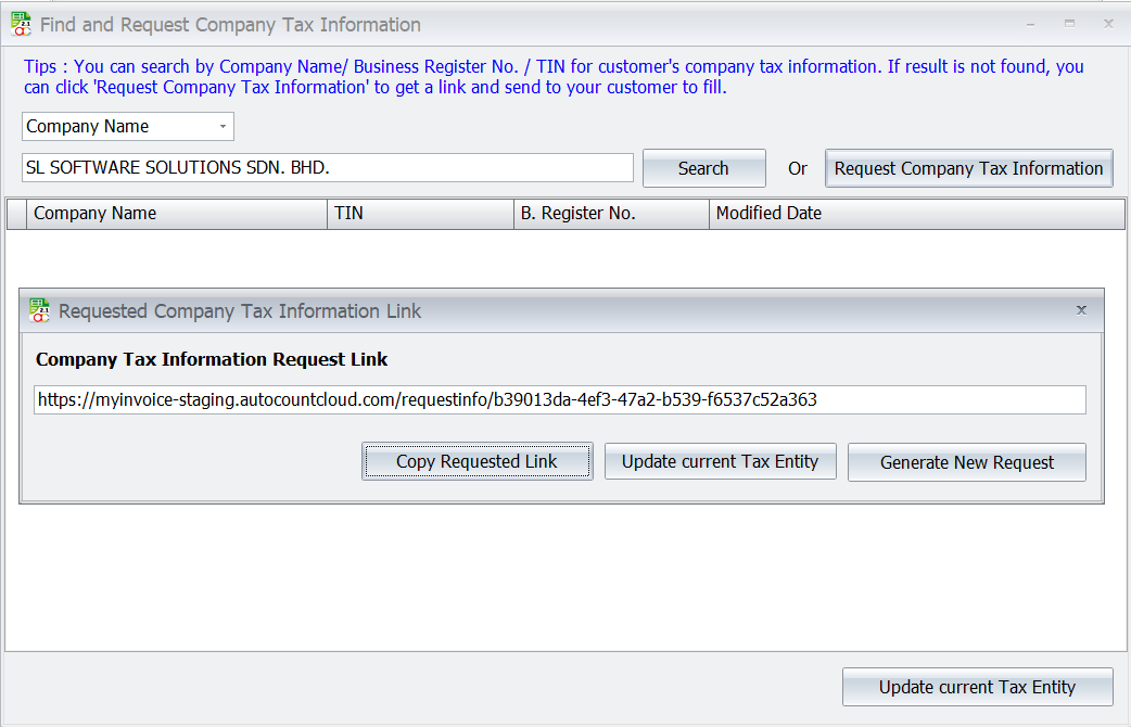 Generate Request Link