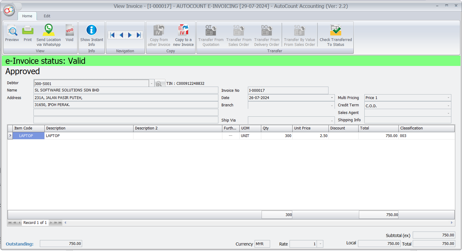 Show Document Status
