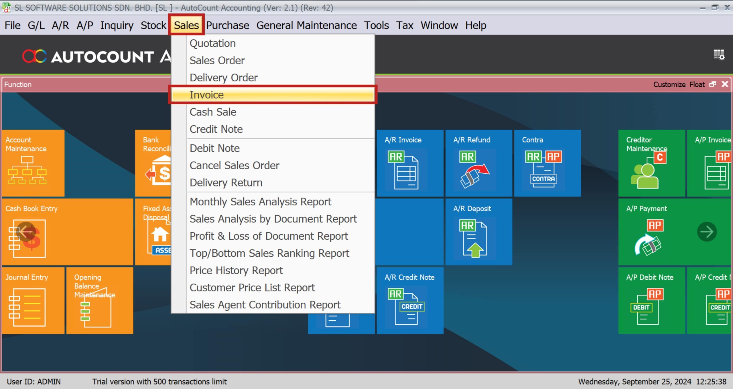 AutoCount Document Template | Access document