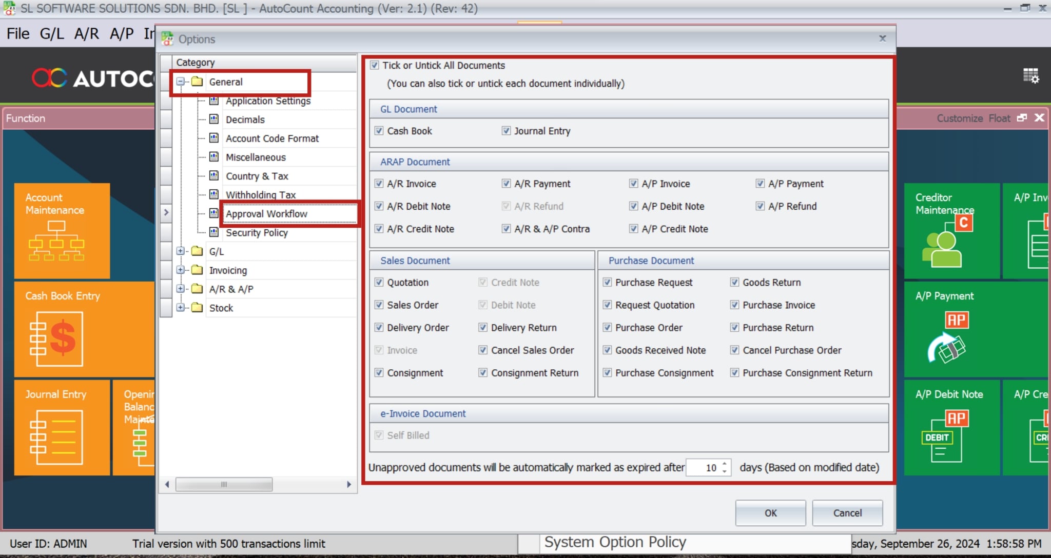 AutoCount Approval Workflow-Enabling Approval Workflow