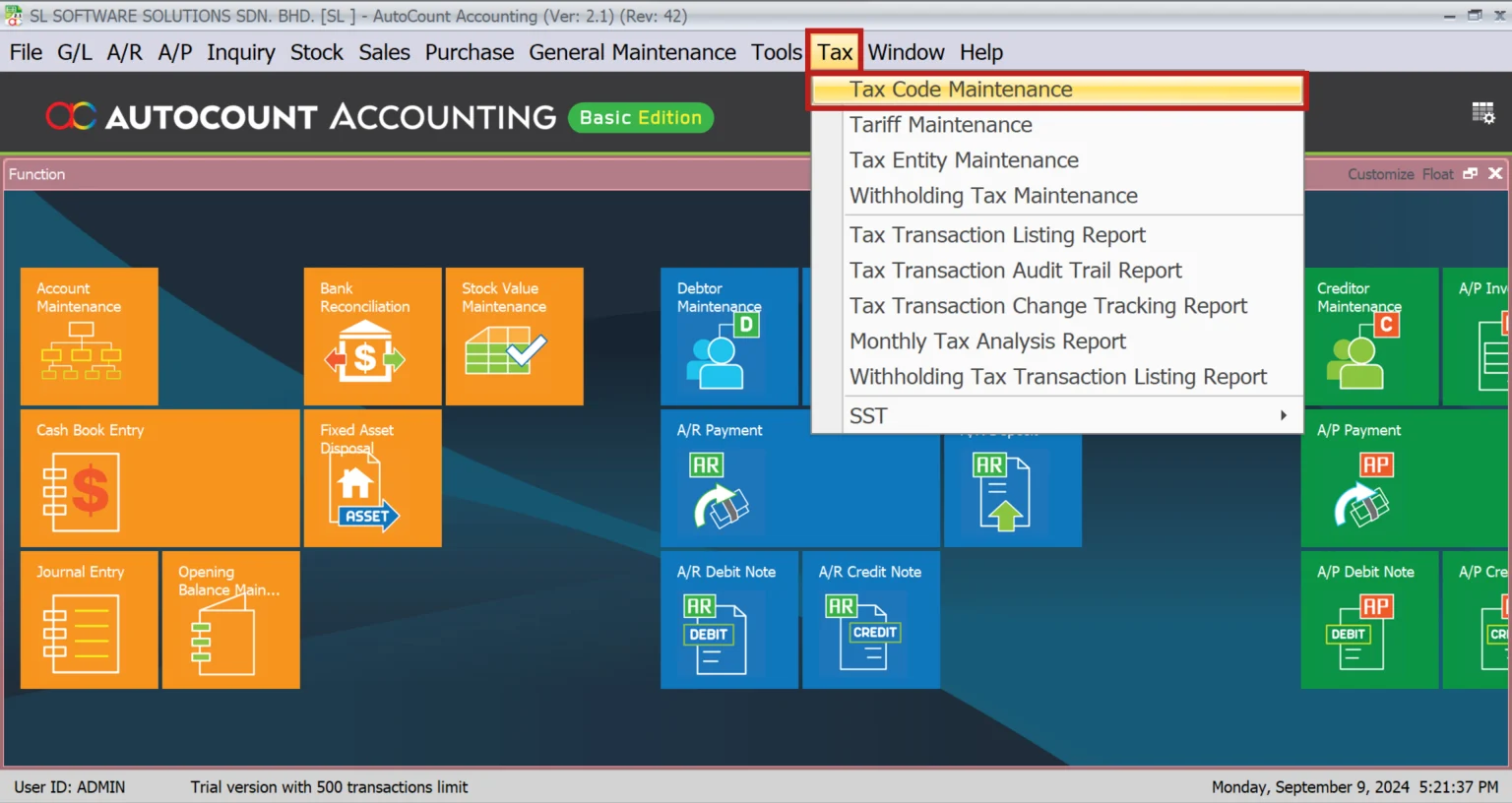 AutoCount sales and Service Tax: How to enable 8% service tax
