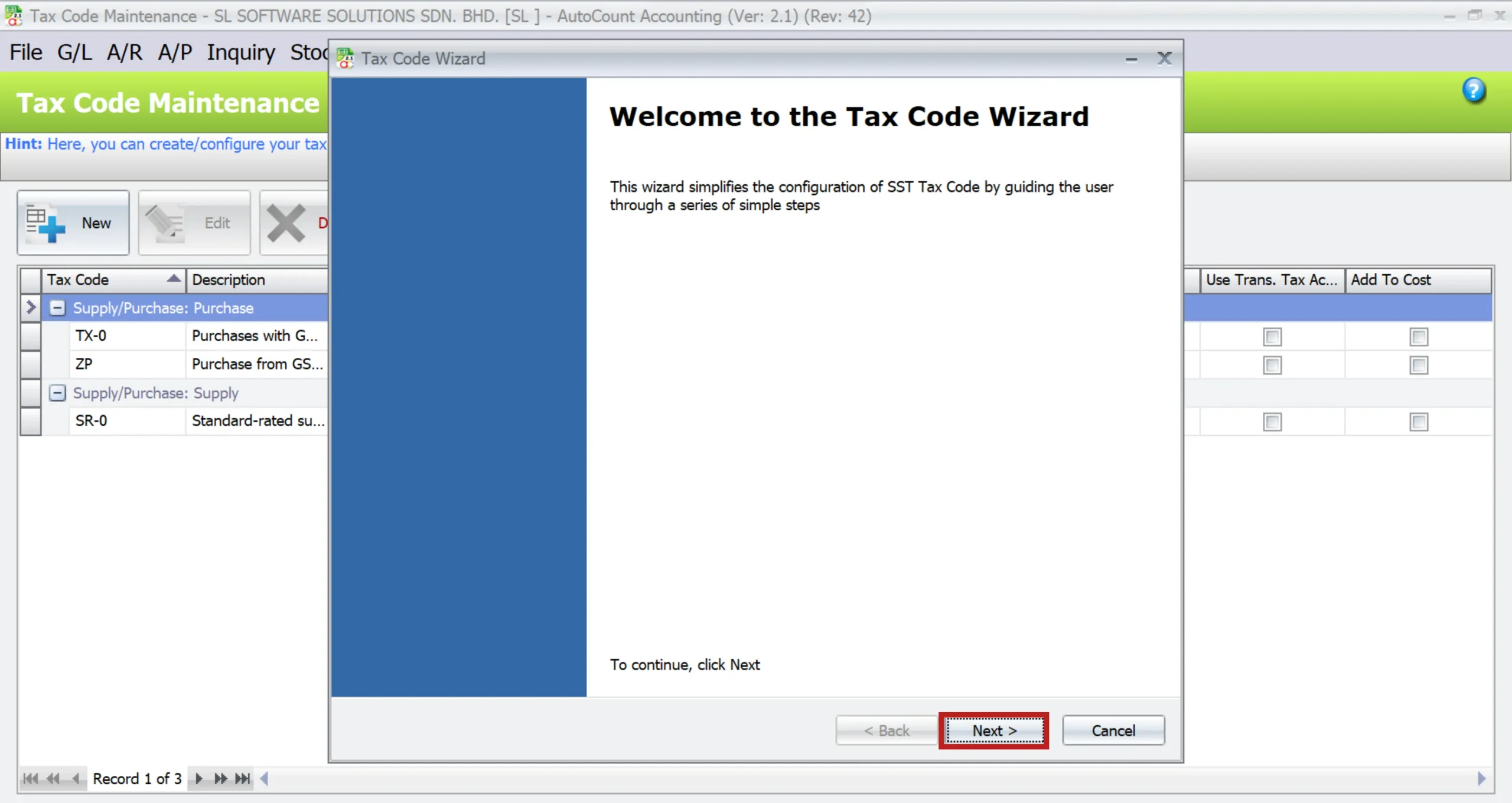 AutoCount Sales And Service Tax | Wizard