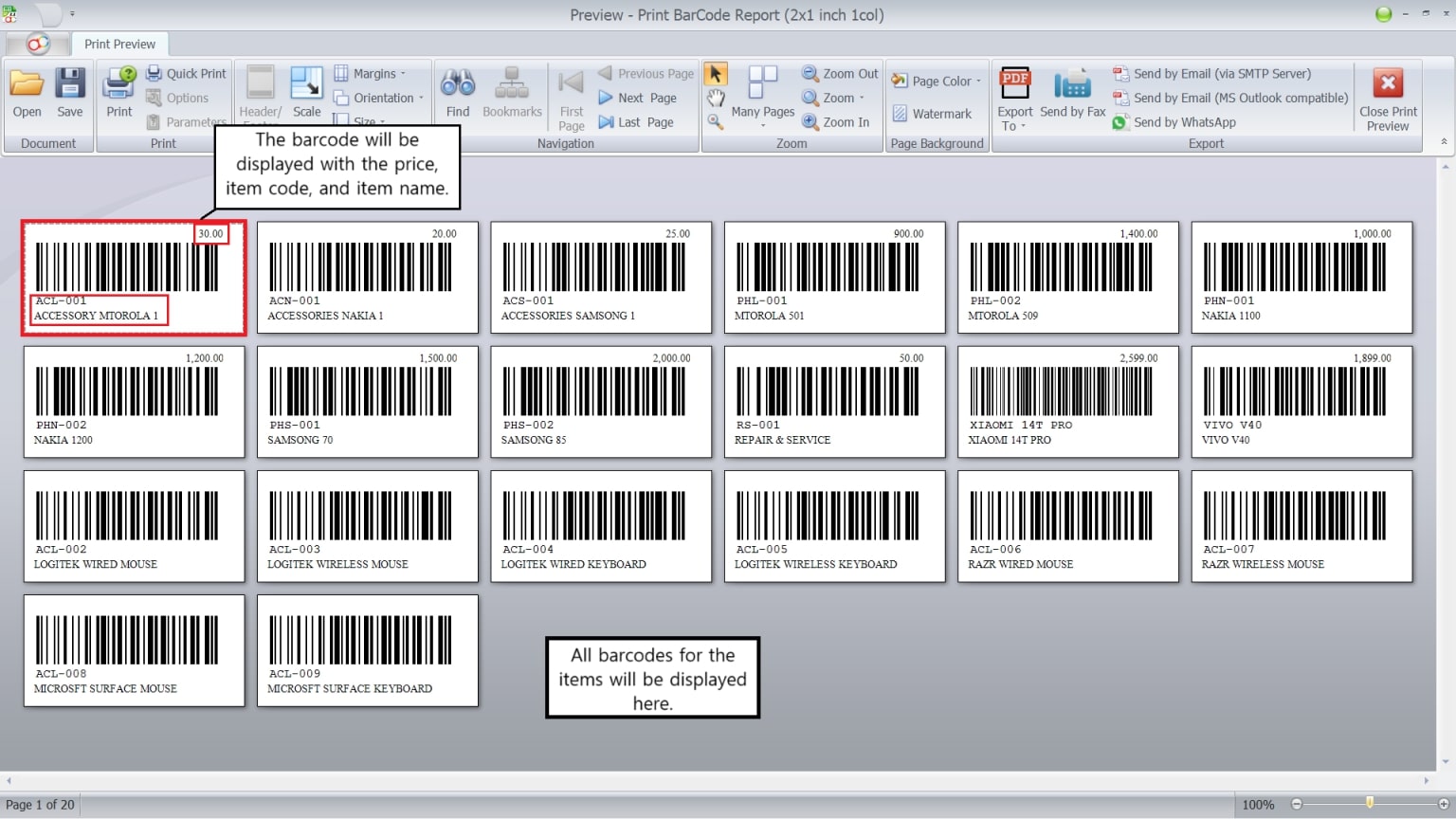 AutoCount Barcode Printing-Printing Barcodes