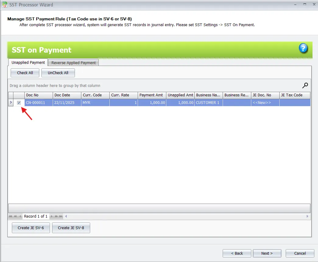 AutoCount sales and Service Tax: Processing sst payment
