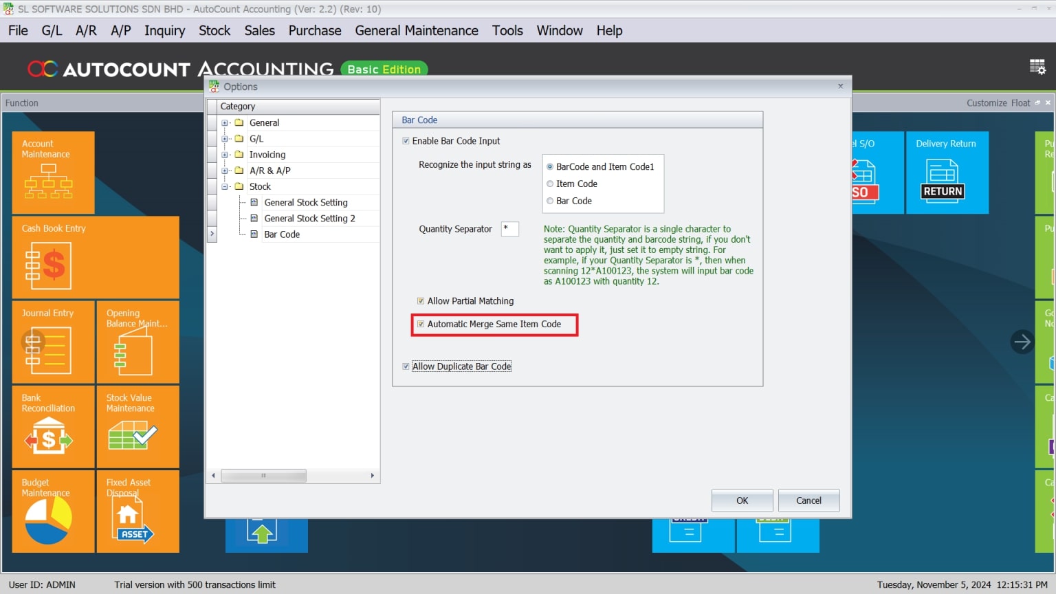 AutoCount Barcode Scanning-Automatic Merge of Same Item Code-1