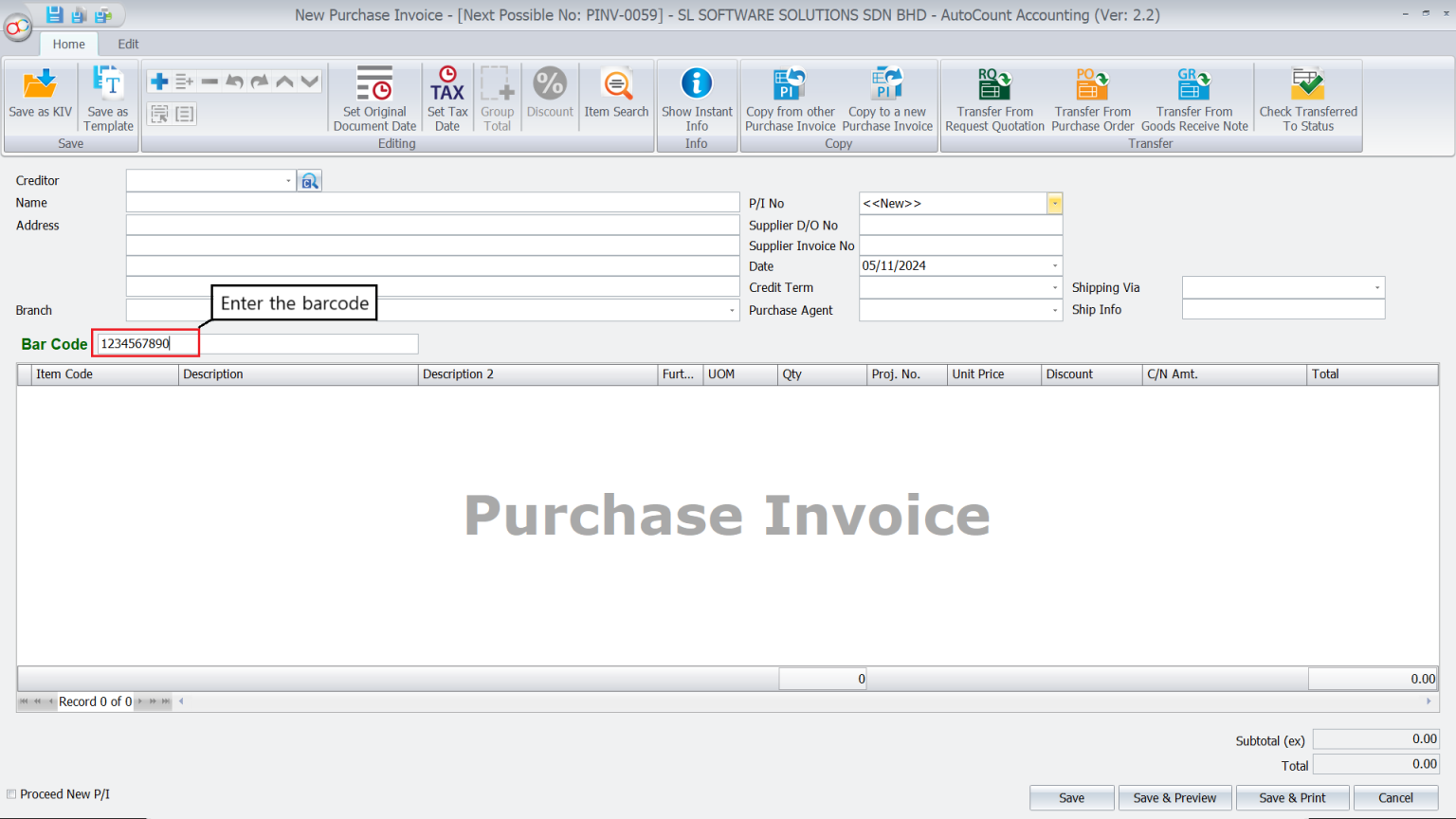 AutoCount Barcode Scanning-Automatic Merge of Same Item Code-2