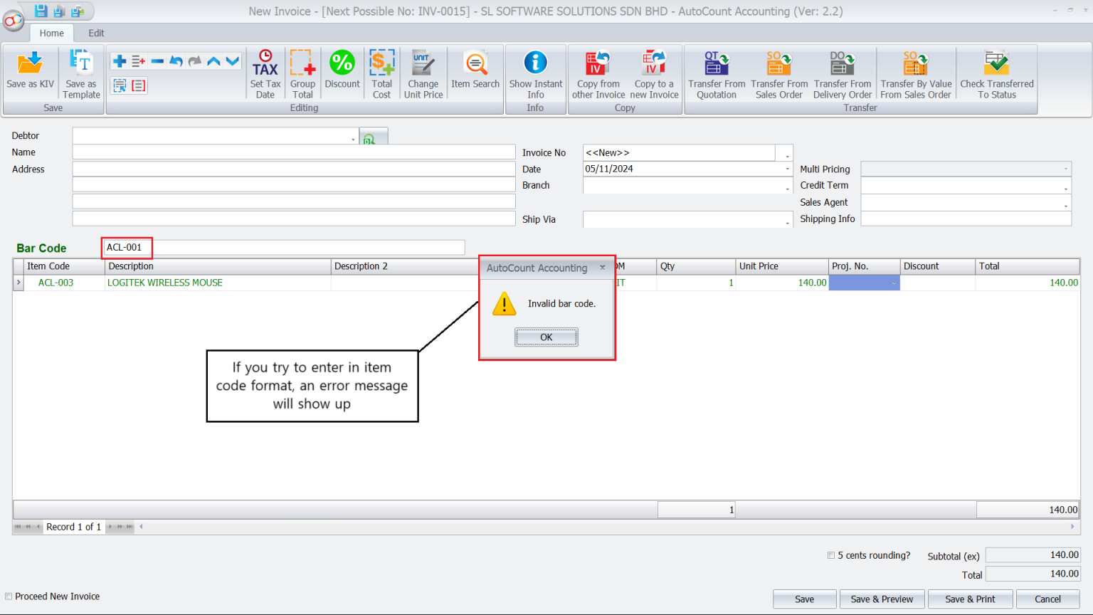 AutoCount Barcode Scanning-Input Recognition Options