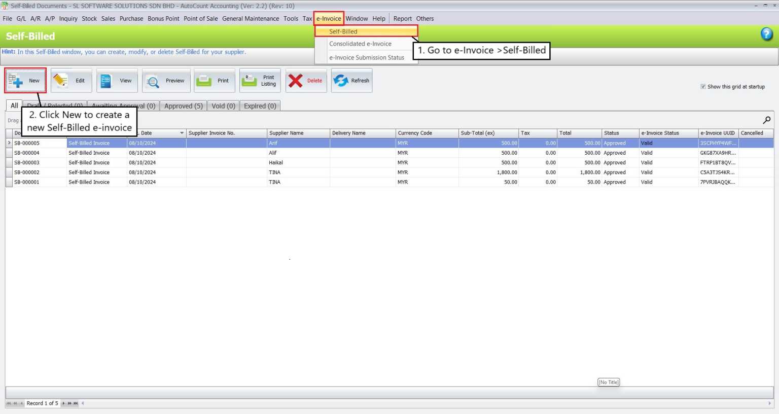 How to Use AutoCount Accounting for LHDN e-Invoice