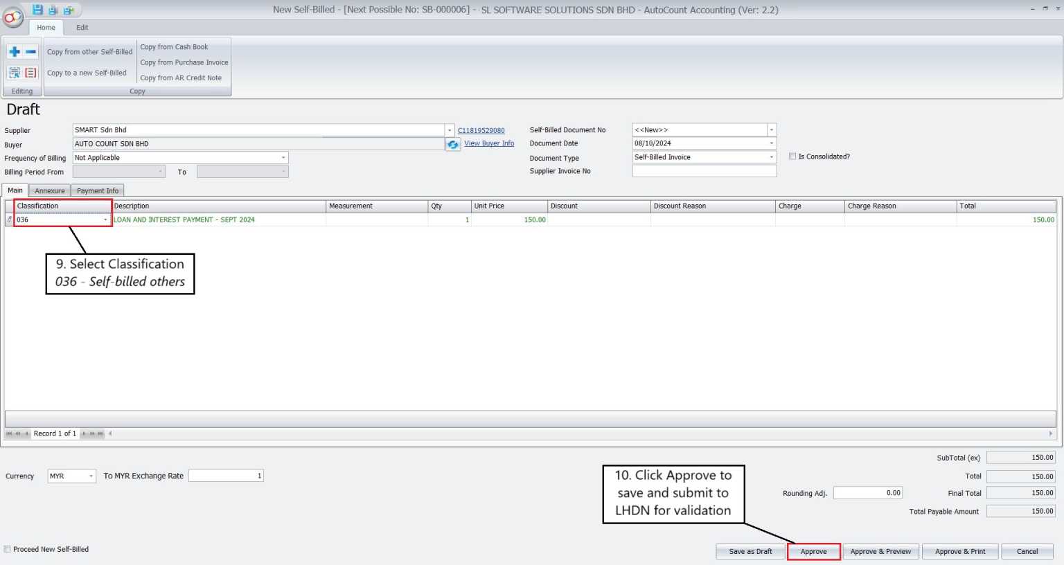 How to Use AutoCount Accounting for LHDN e-Invoice