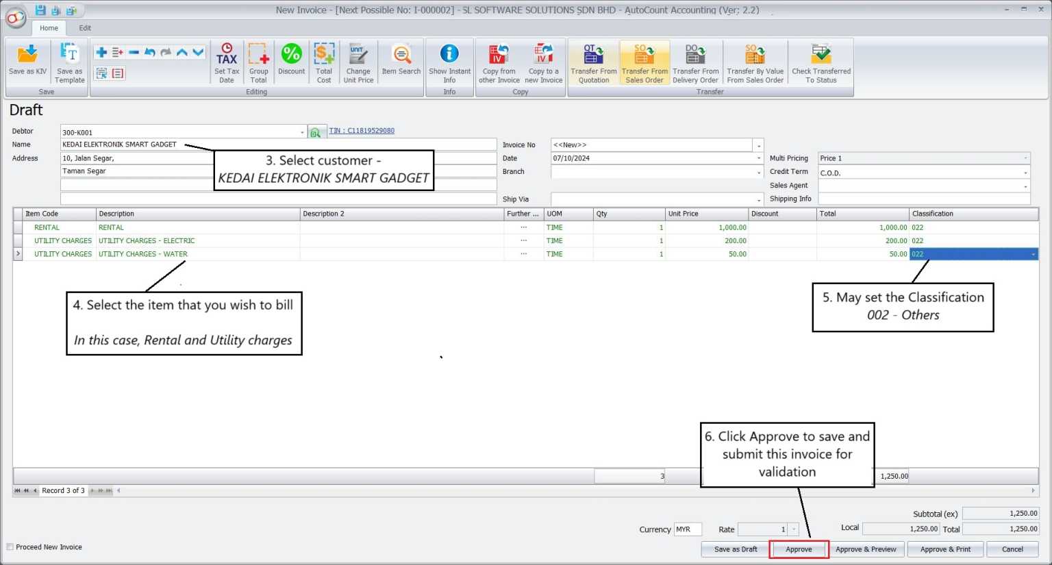 How to Use AutoCount Accounting for LHDN e-Invoice