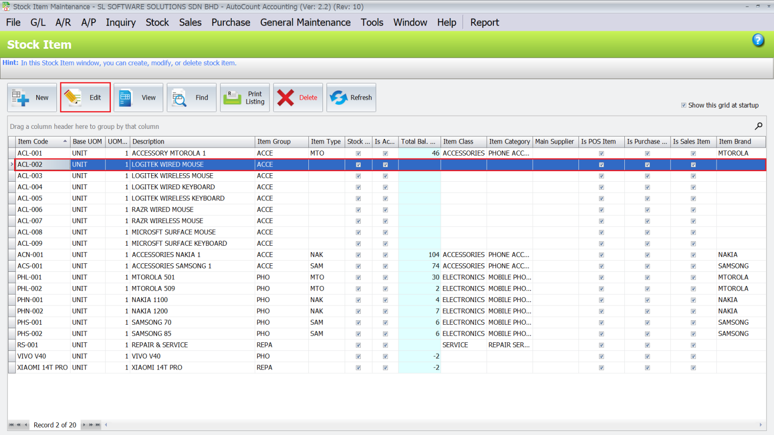 AutoCount Barcode Scanning-Setting Up Barcodes for Stock Items