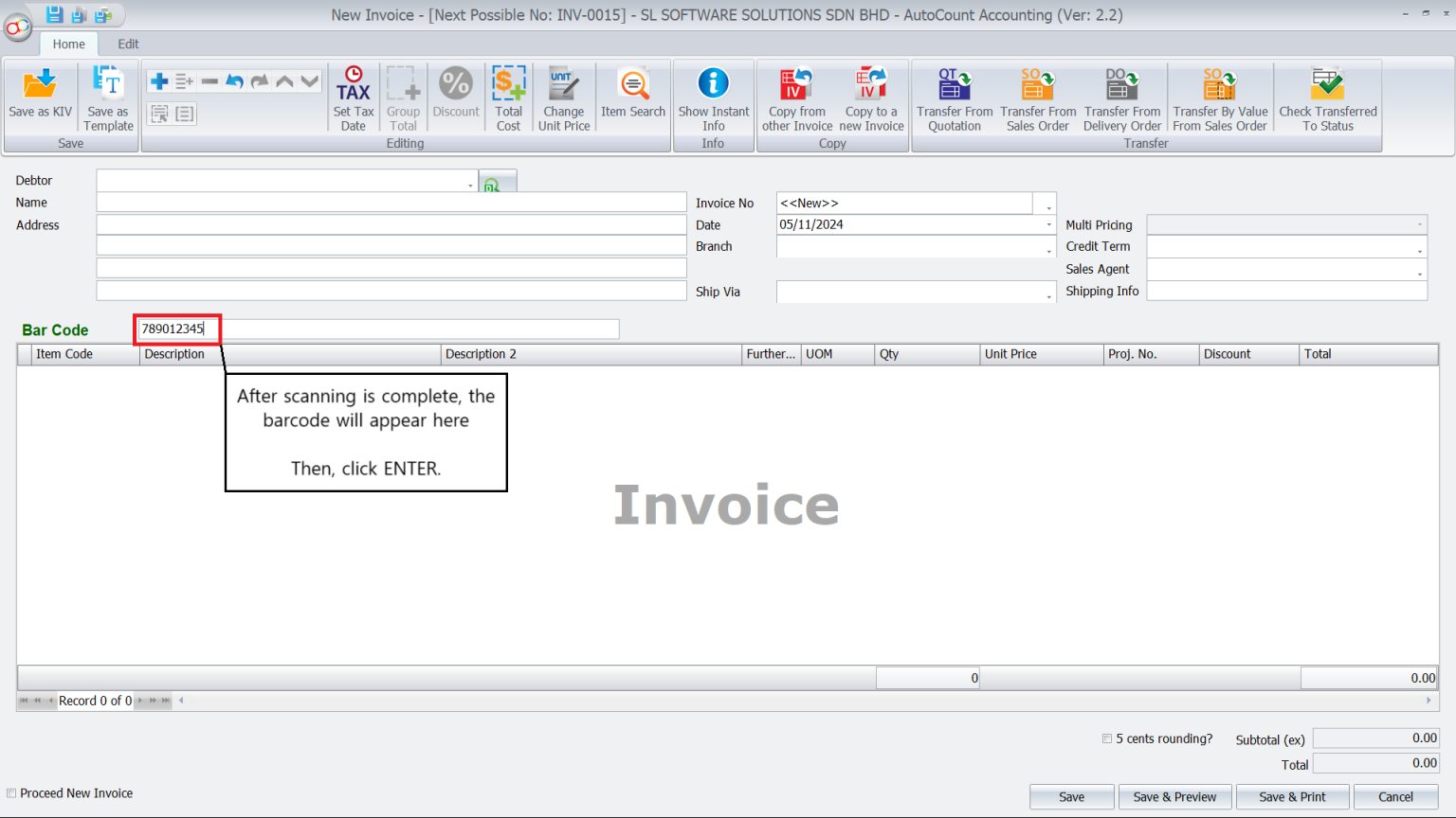 AutoCount Barcode Scanning-Using Barcodes in Invoices and Sales