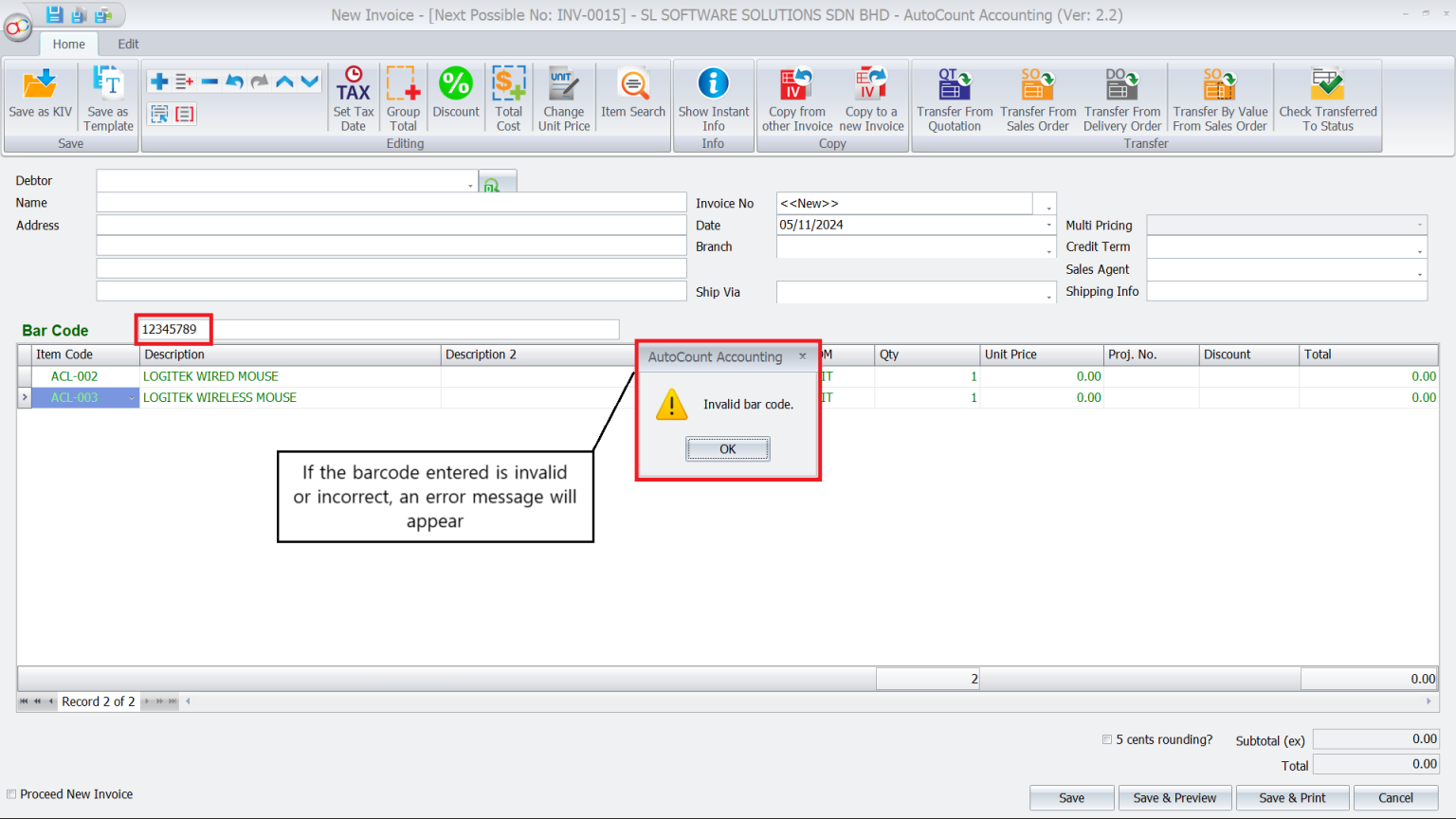 AutoCount Barcode Scanning-Using Barcodes in Invoices and Sales