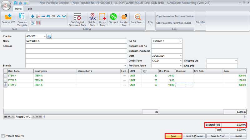 AutoCount Landing Cost Module | AutoCount Software