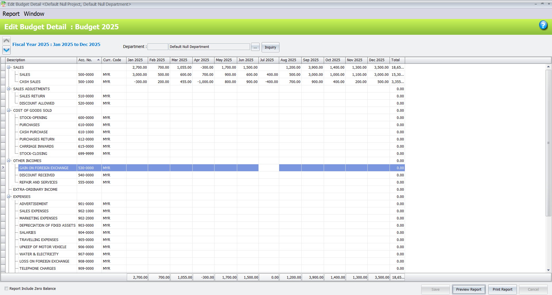 AutoCount Budget Module: Multiple budget