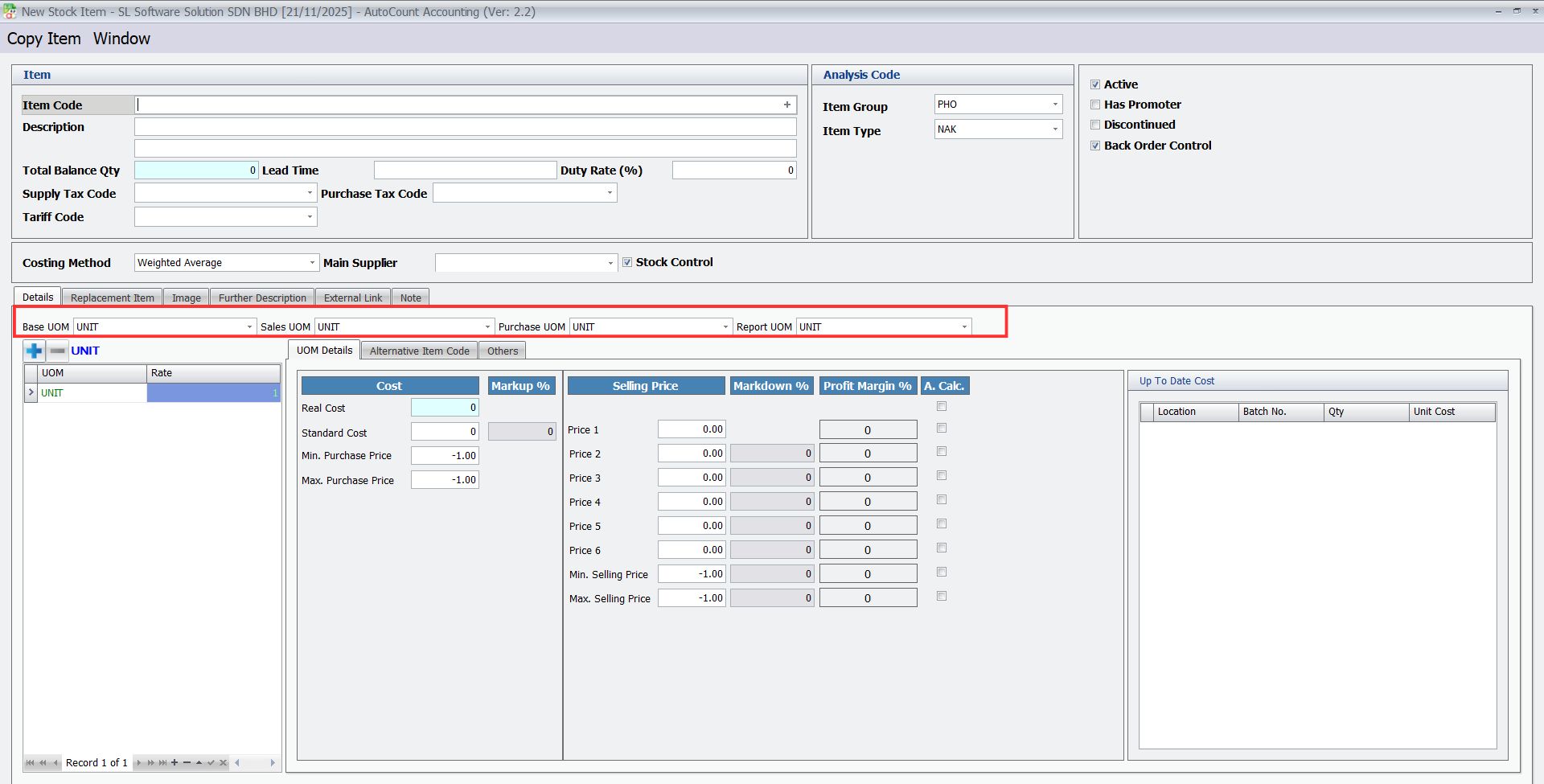 AutoCount Basic Multi-UOM: Setup 3