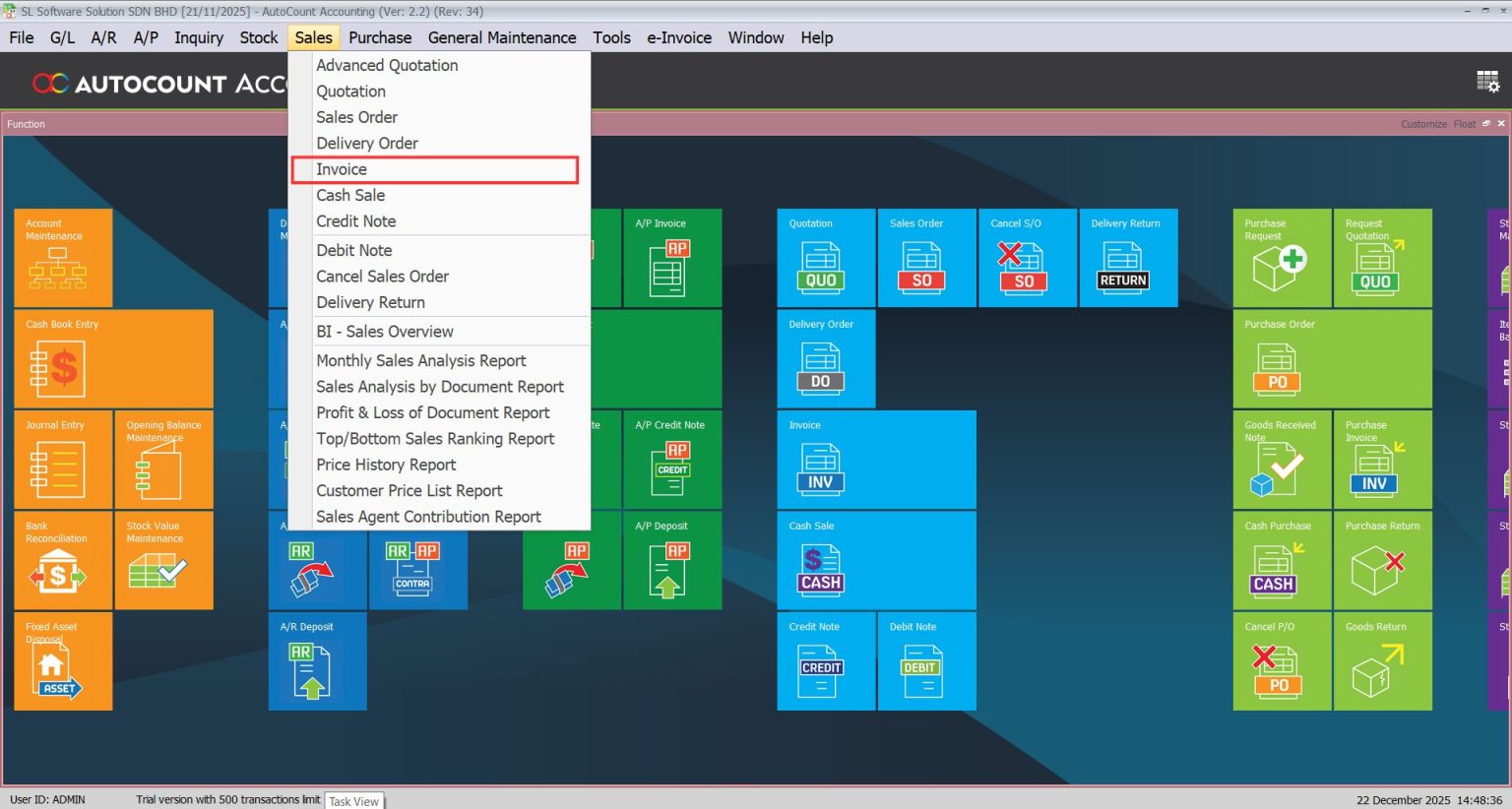 AutoCount Basic Multi-UOM: Test item in sales