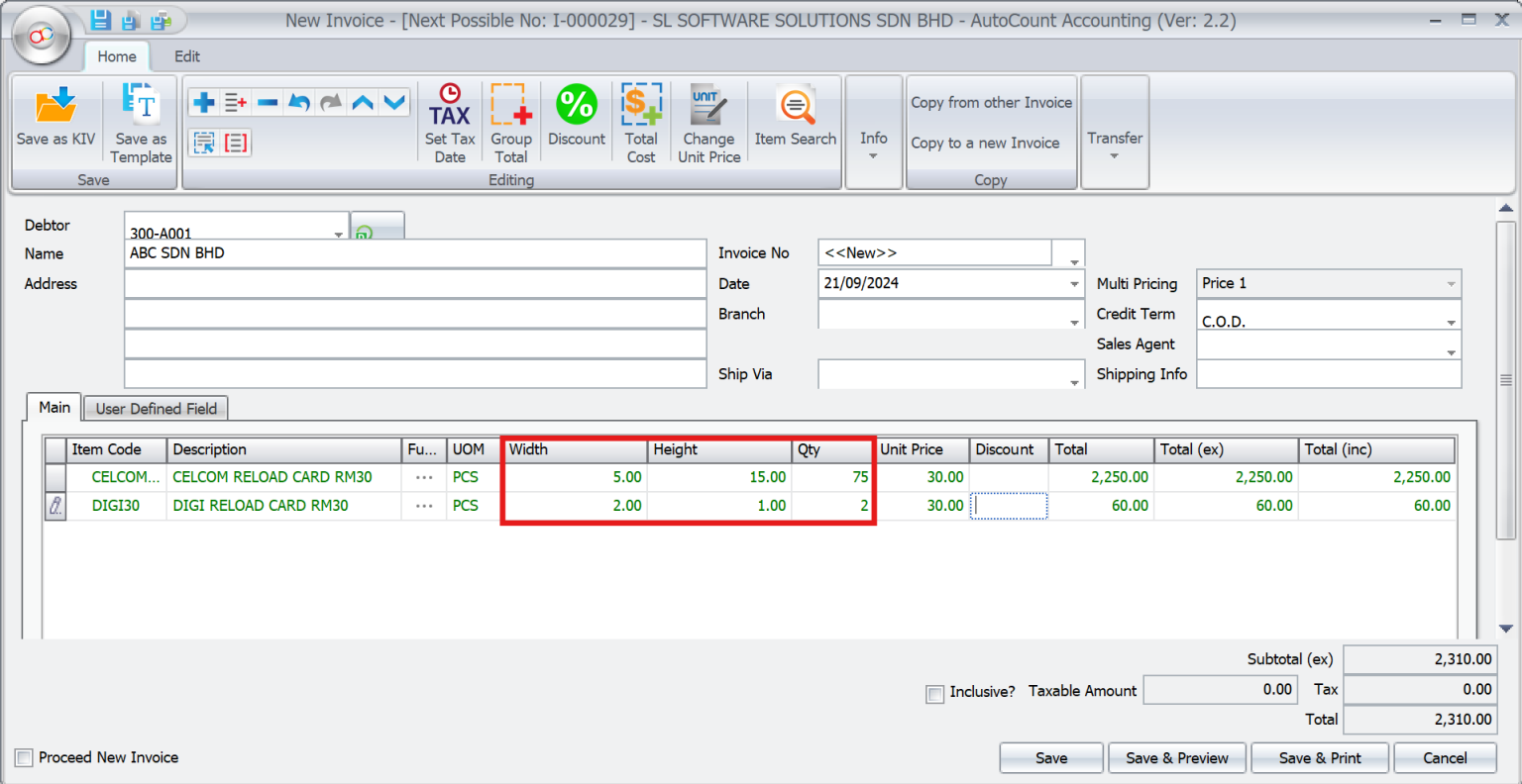 AutoCount Formula Module | AutoCount Software