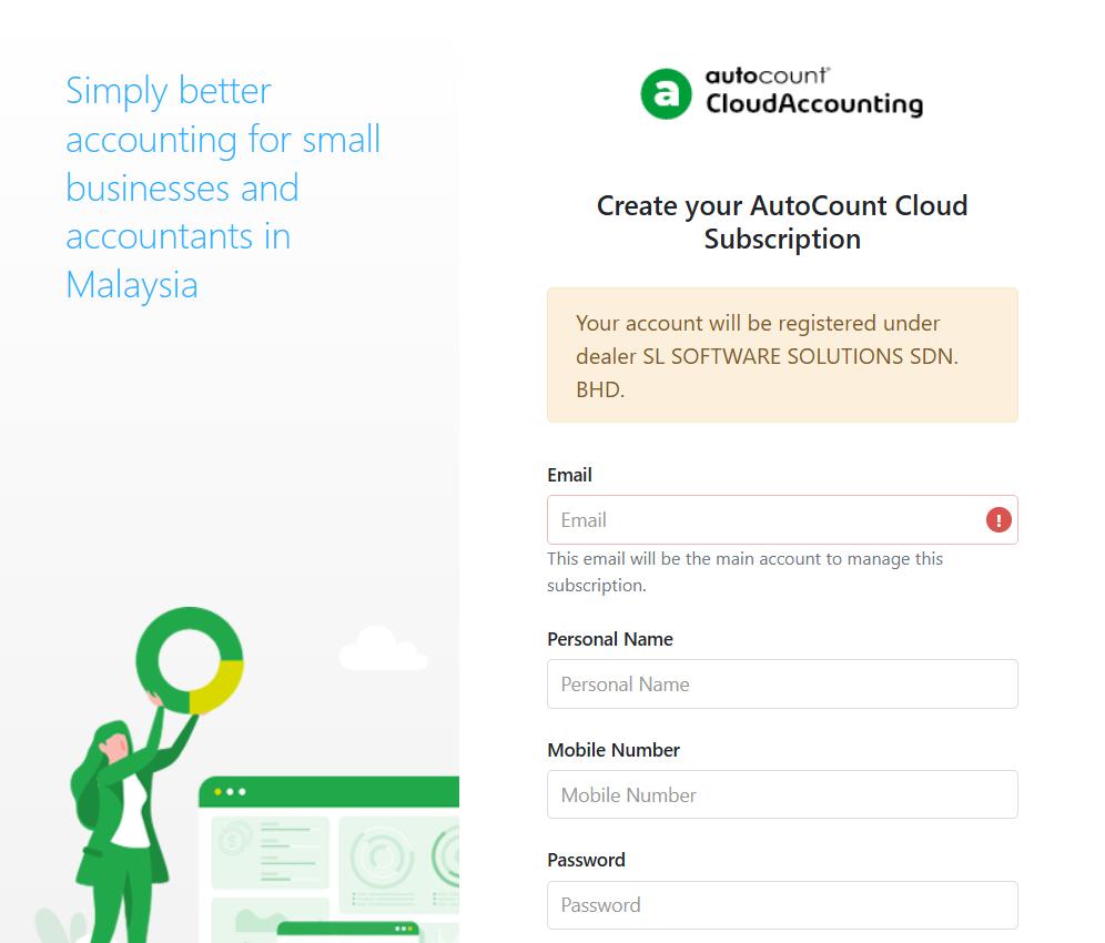 Subscribe & Create Account Book | AutoCount Cloud Accounting