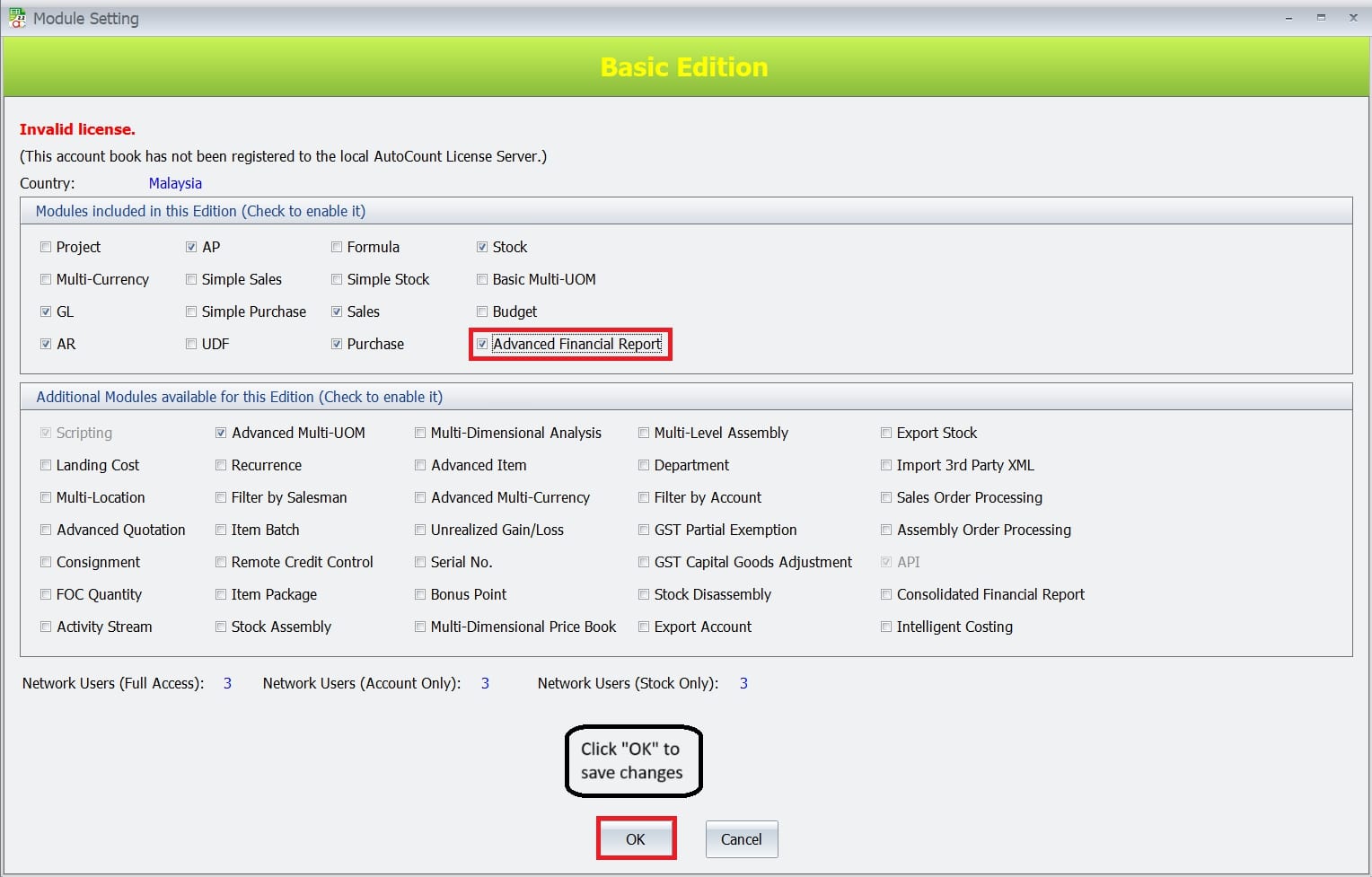 AutoCount Advanced Financial Report Module