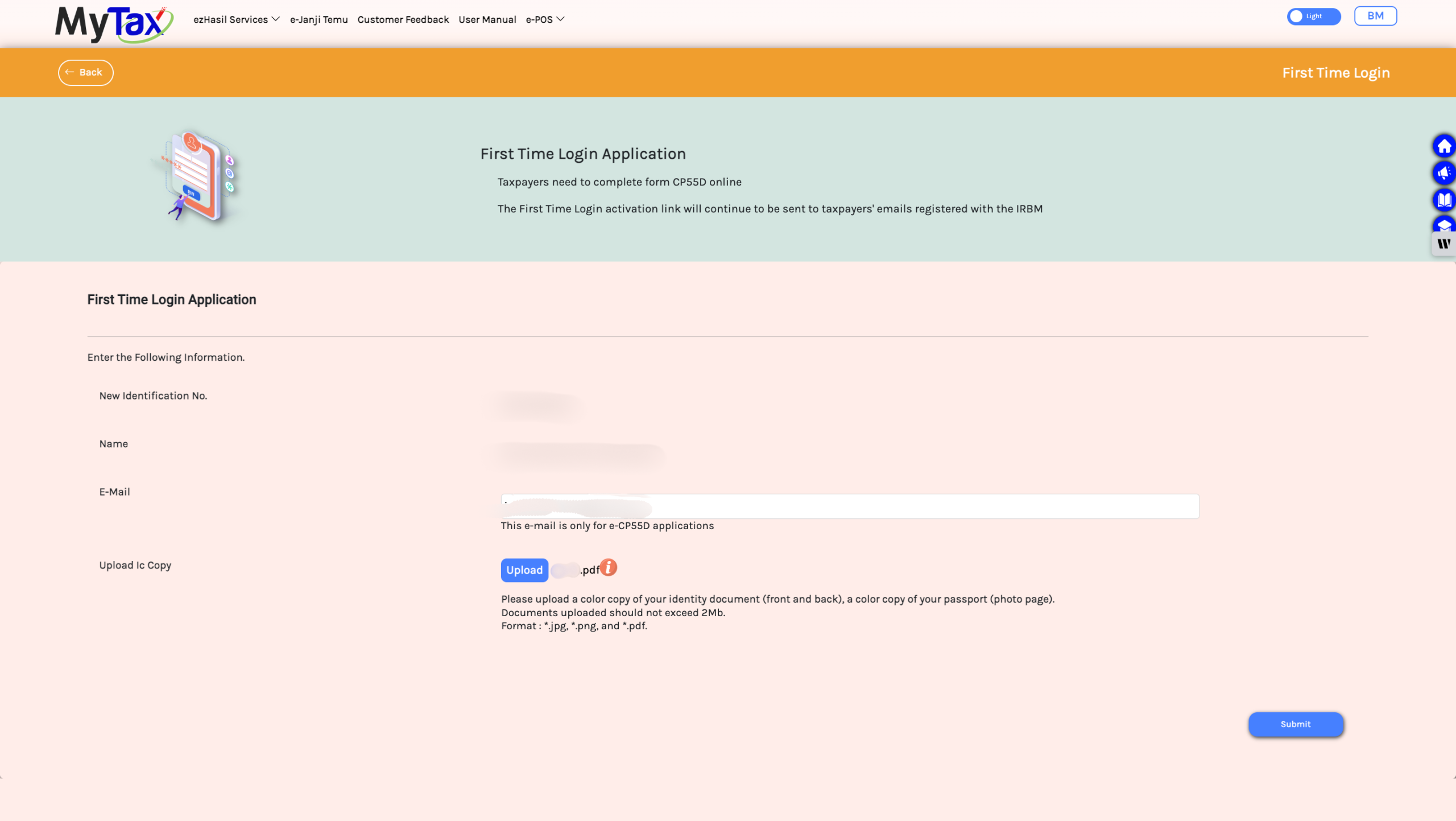 How to Register MyTax Portal-Submit Application