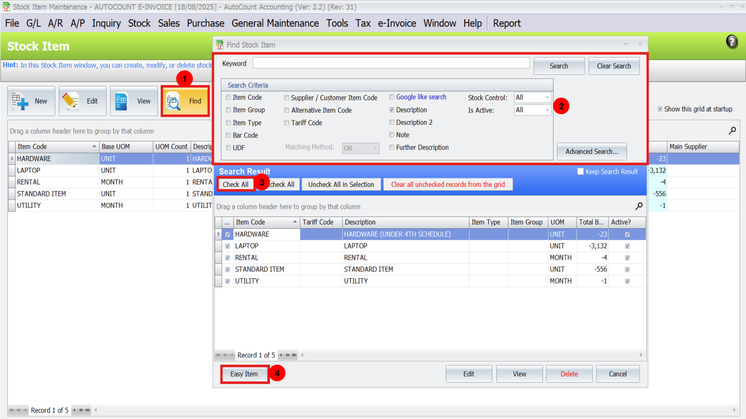 How to Update Data Classification Codes in AutoCount?