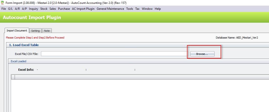 AutoCount Import Plugin: Module mapping 3