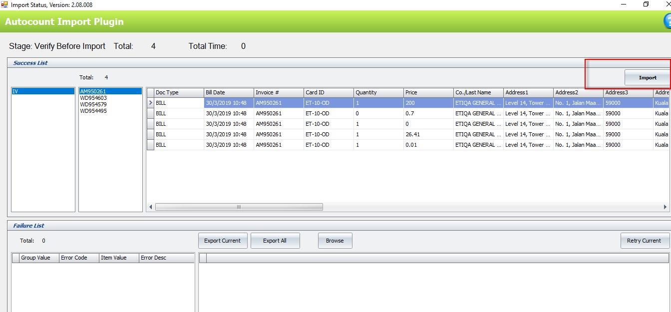 AutoCount Import Plugin: Module mapping 7