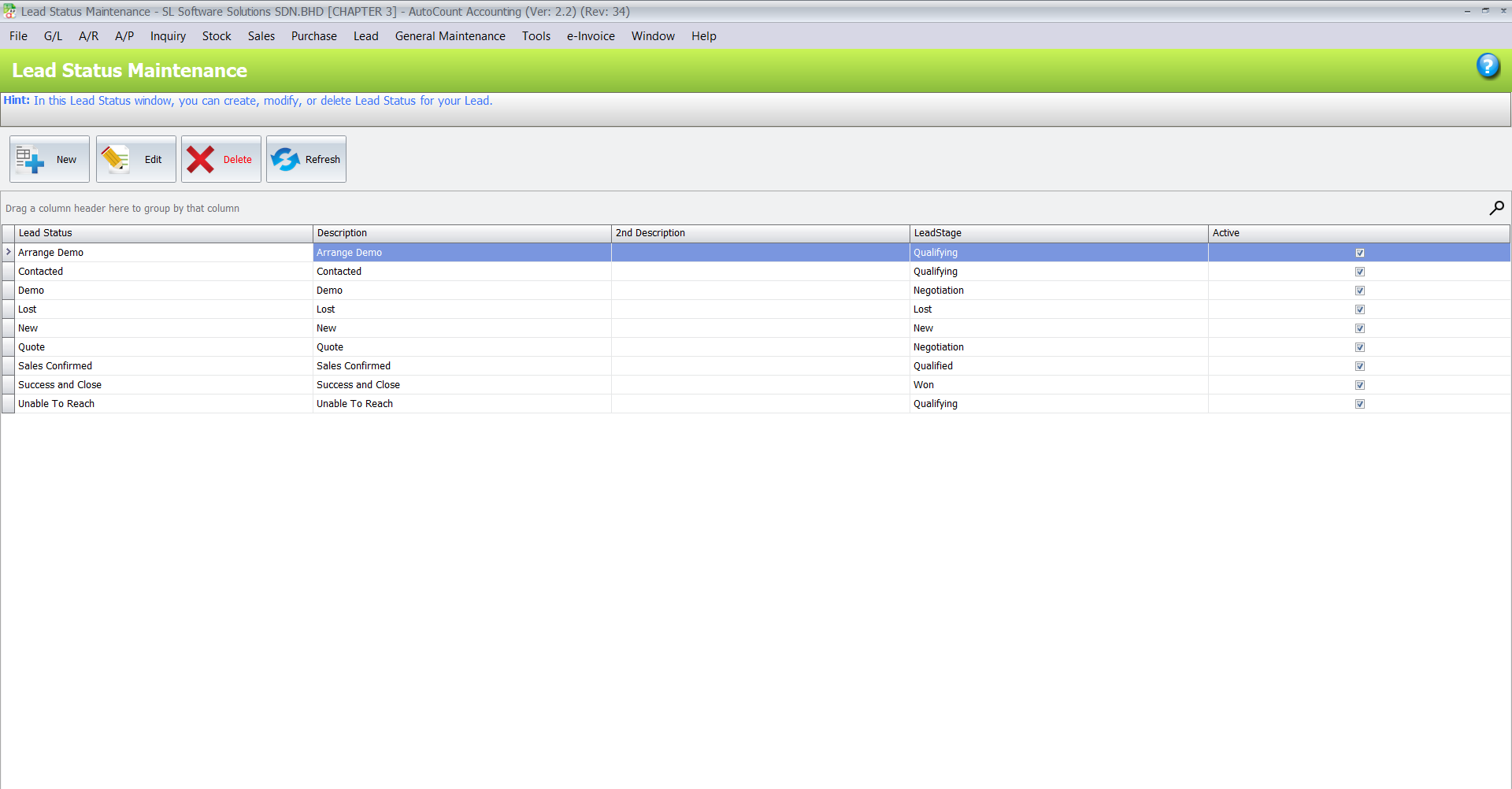 AutoCount CRM Lead Management