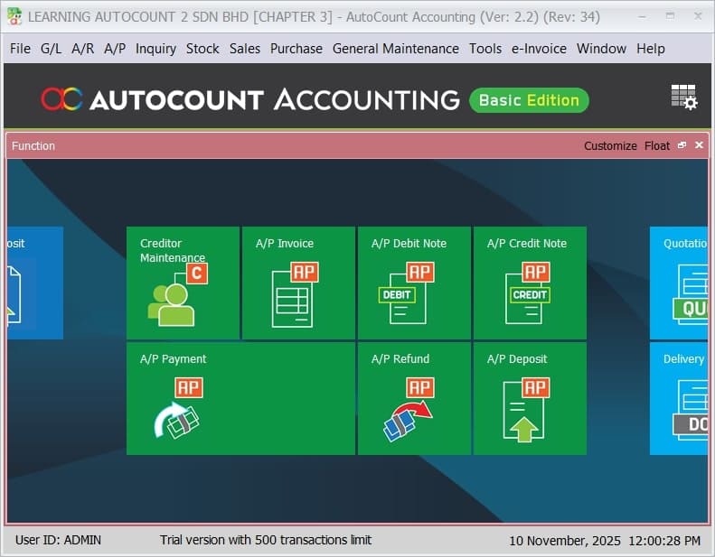 example autocount app