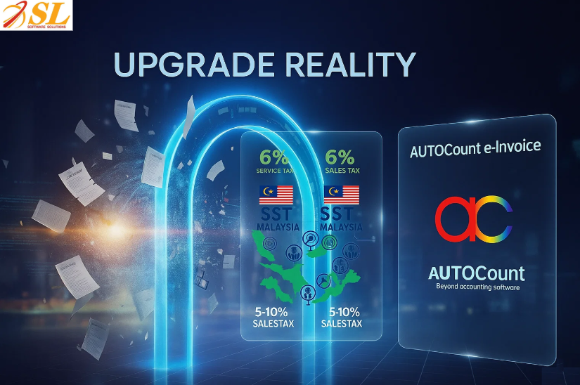 Digital transition with AUTOCount e-Invoice and Malaysia's SST tax system.