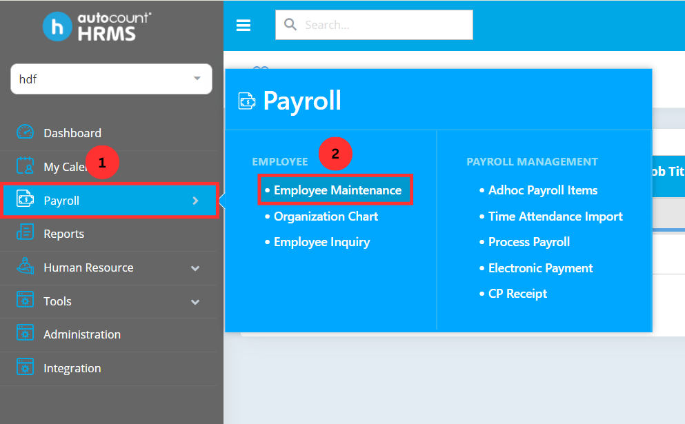 Employee list with a pencil icon to edit an employee