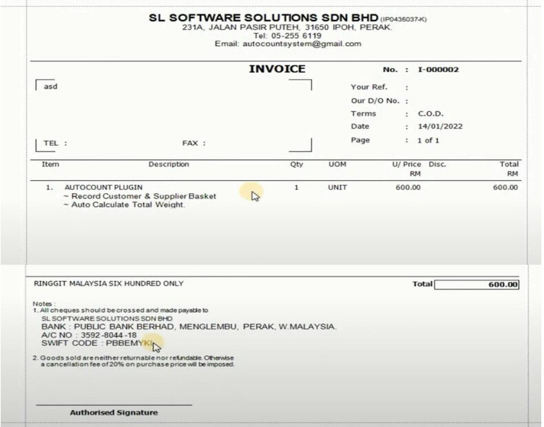 Bill Remark automatic updating 1