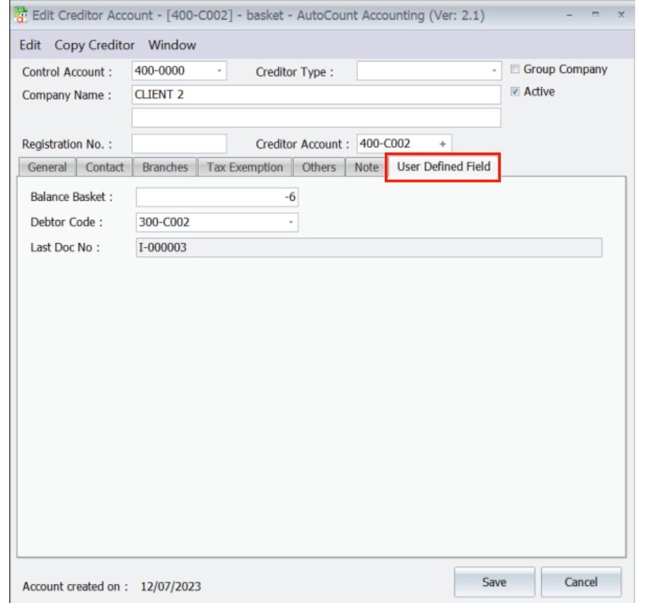 Creditor Maintenance 1
