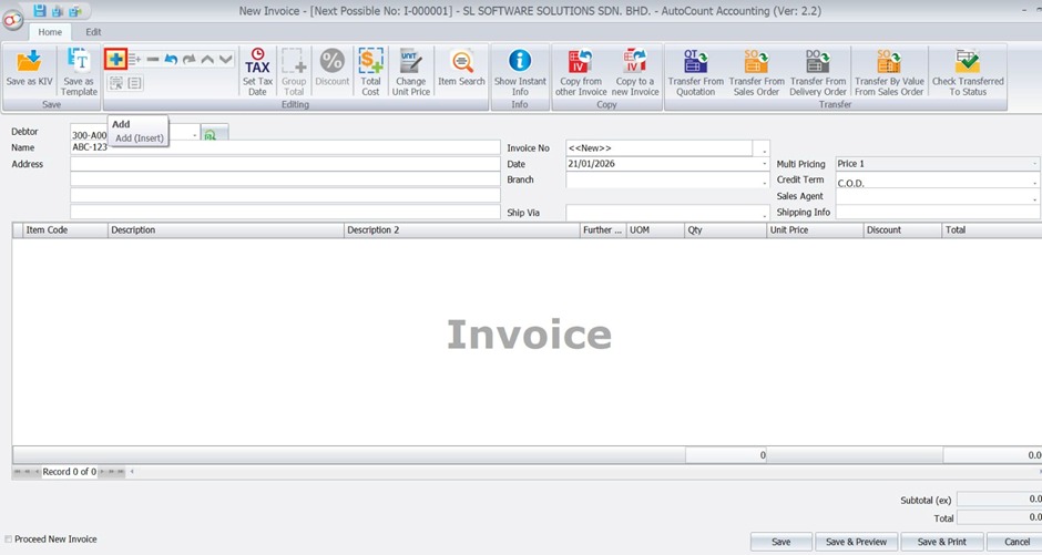 Invoice with Bonus Point 1