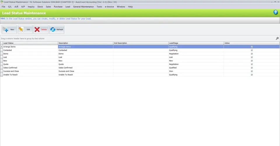 AutoCount CRM Lead Management