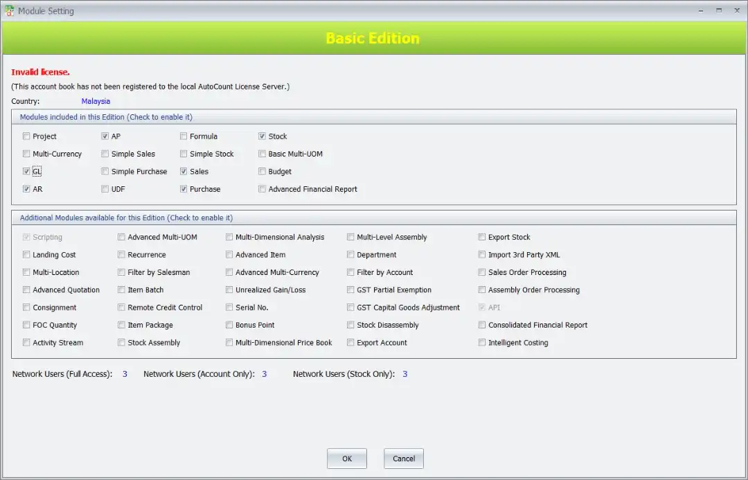 example autocount module