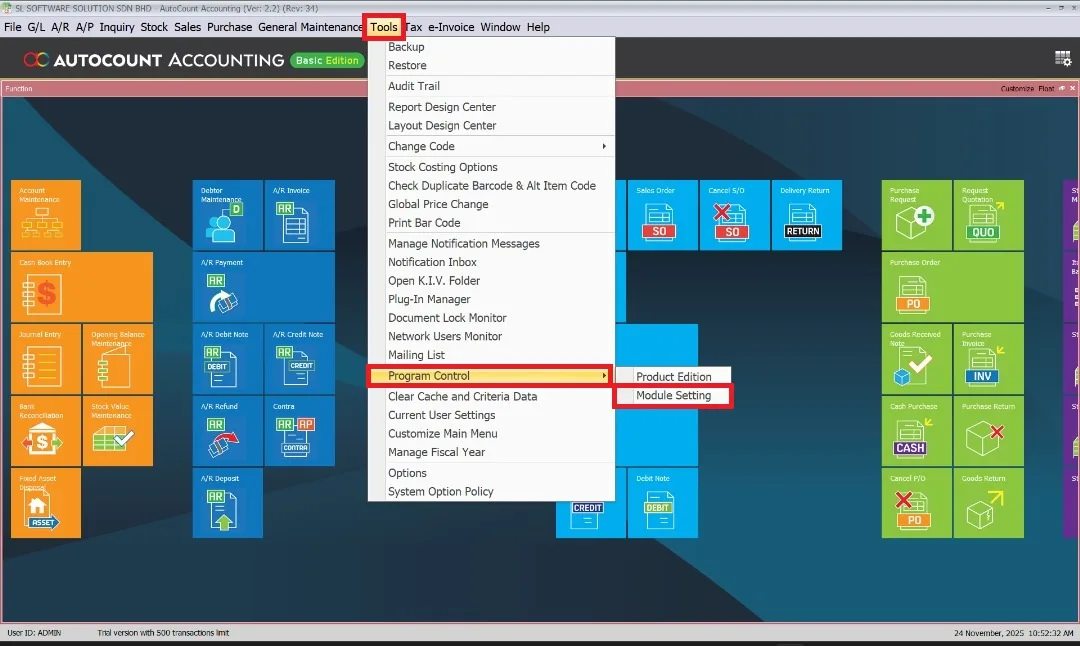 How to use autocount module