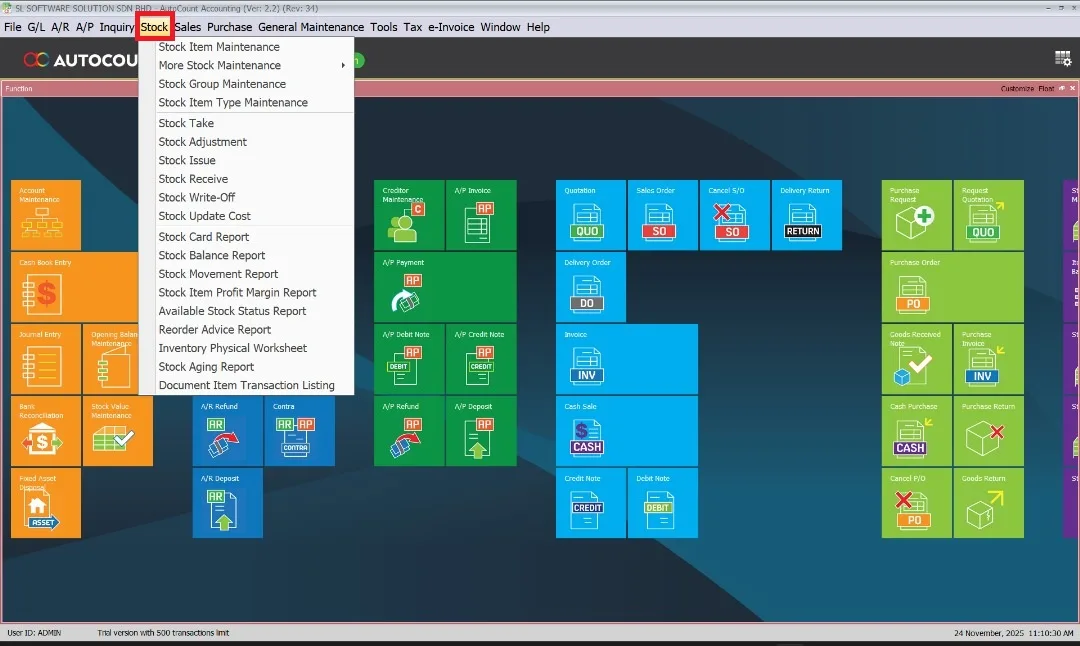 example Inventory & Stock Management