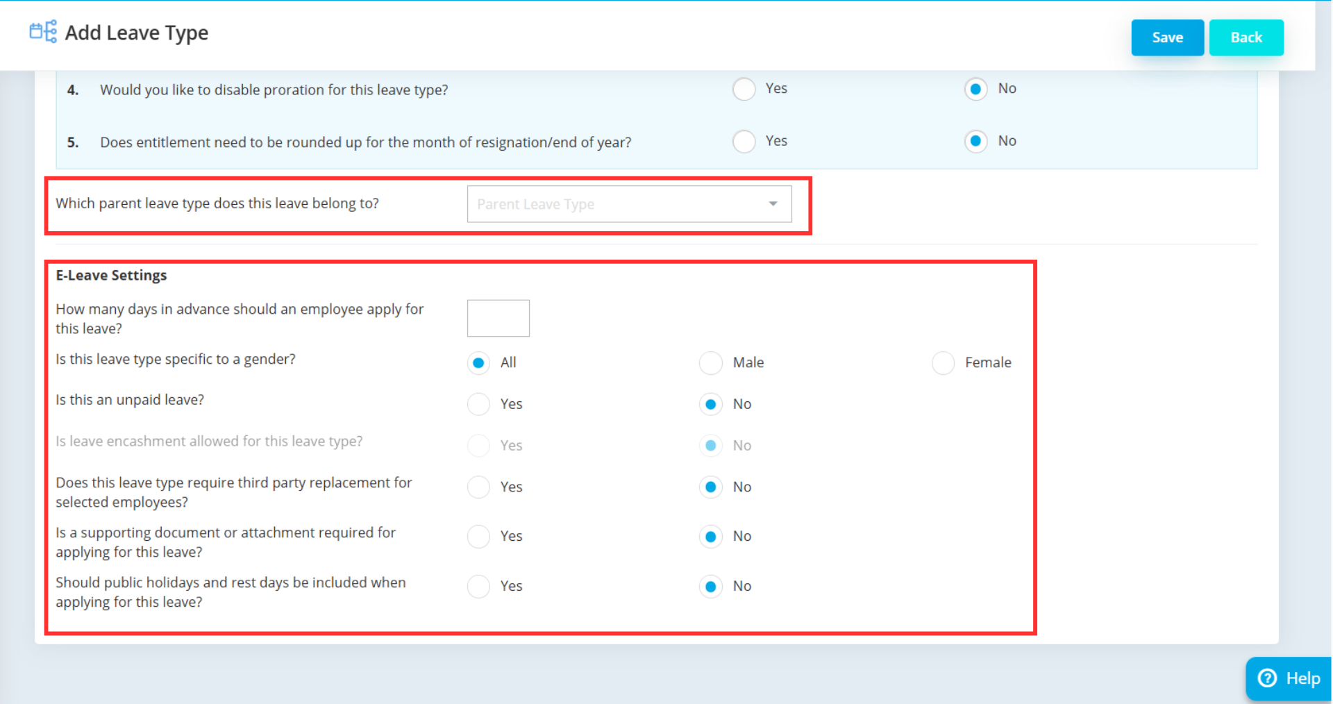 form with code and description fields in AutoCount HRMS 2