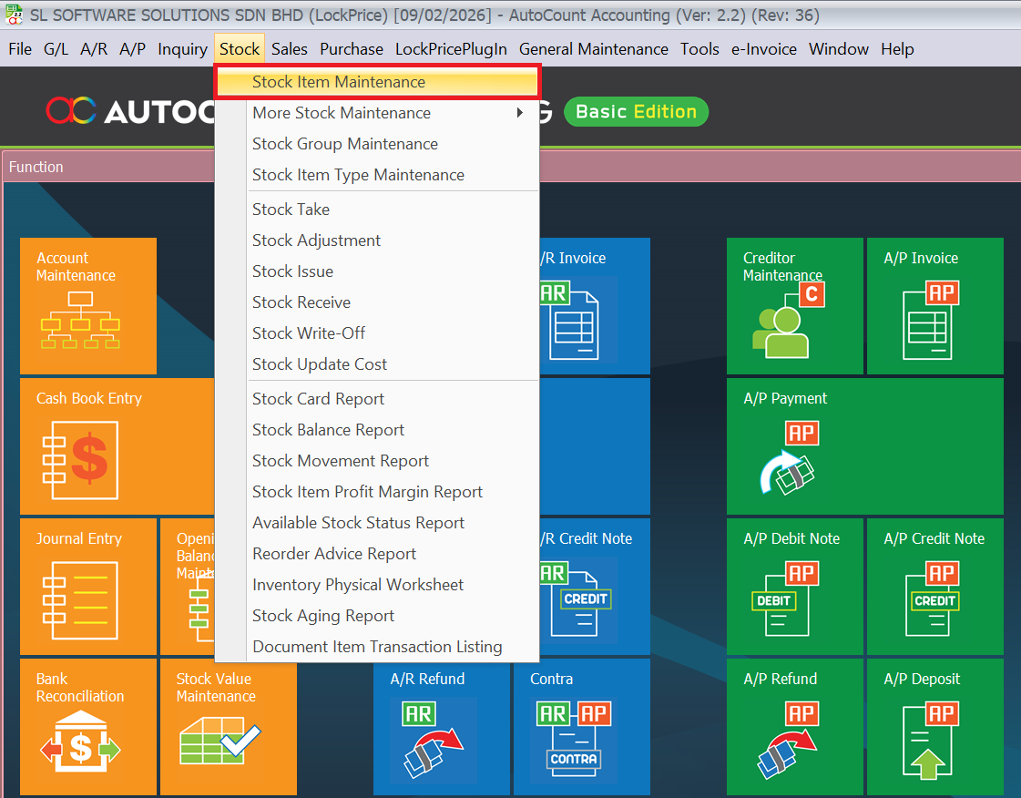 Lock Item Maintenance