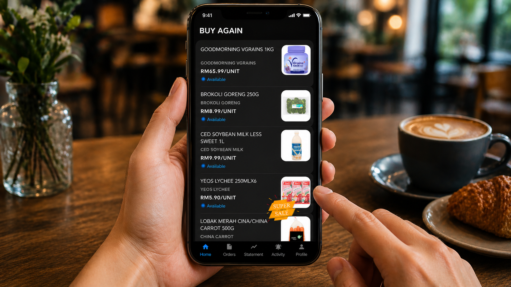 EasySales instant reorder feature for repeat customers